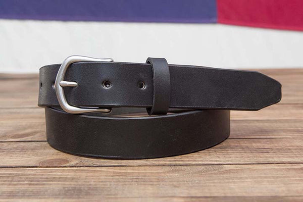 1.25" | Black Leather Belt